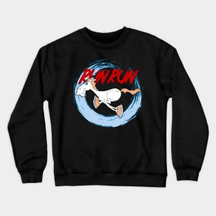 Run Run Cartoon Horse Crewneck Sweatshirt